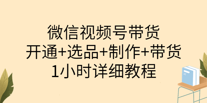 【副业项目3940期】陈奶爸·微信视频号带货：开通+选品+制作+带货（1小时详细教程）-易学副业