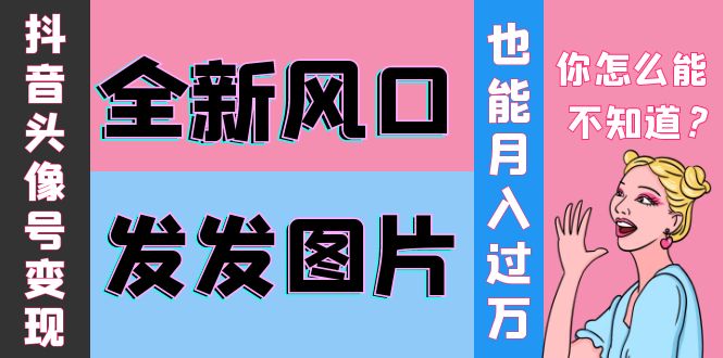 【副业项目4221期】抖音头像号变现0基础教程：全新风口，发发图片也能变现月入10000+-易学副业