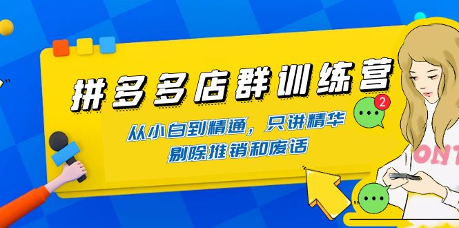 【副业项目4593期】98K电商学院·拼多多店群培训课，0基础也能学，从入门到精通-价值2499元-易学副业