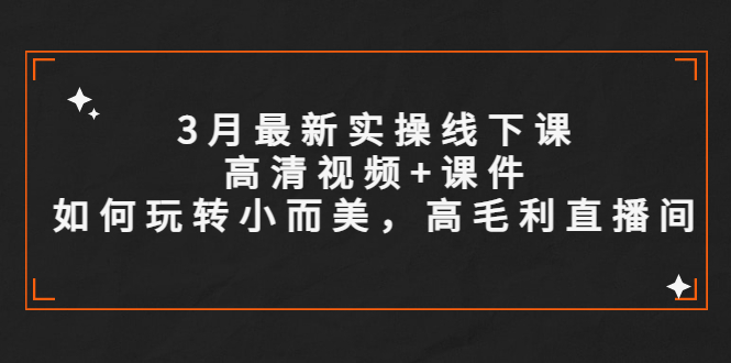 【副业项目5675期】3月最新实操线下课高清视频+课件，如何玩转小而美，高毛利直播间-易学副业