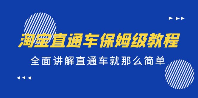 【副业项目5451期】淘宝直通车保姆级教程，全面讲解直通车就那么简单！-易学副业