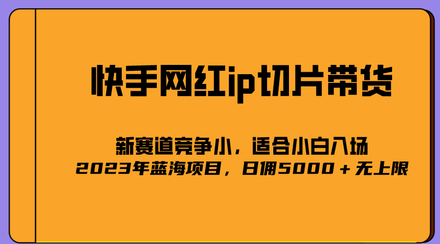 【副业项目5464期】2023爆火的快手网红IP切片，号称日佣5000＋的蓝海项目，二驴的独家授权-易学副业