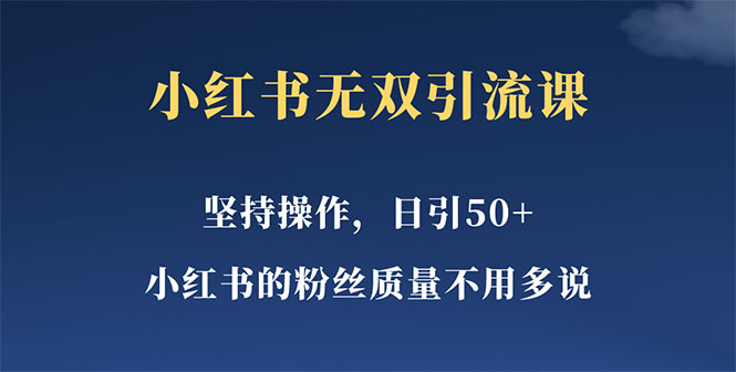 【副业项目5739期】小红书无双课一天引50+女粉，不用做视频发视频，小白也很容易上手拿到结果-易学副业