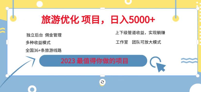 【副业项目6884期】旅游项目最新模式，独立后台+全国35+线路，日入5000+【揭秘】-易学副业