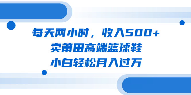 【副业项目6542期】每天两小时，收入500+，卖莆田高端篮球鞋，小白轻松月入过万（教程+素材）-易学副业