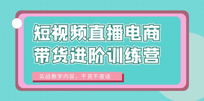 【副业项目6485期】短视频直播电商带货进阶训练营：实战教学内容，干货不废话！-易学副业