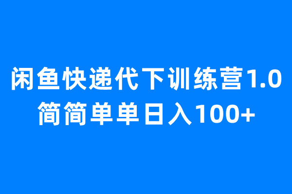 【副业项目6954期】闲鱼快递代下训练营1.0，简简单单日入100+-易学副业