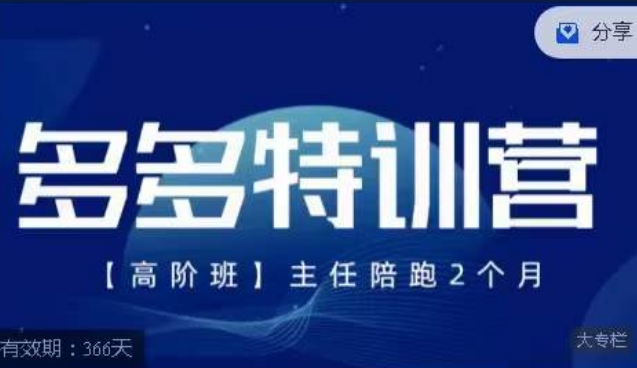 【副业项目7488期】纪主任·多多特训营高阶班，拼多多最新玩法技巧落地实操-易学副业