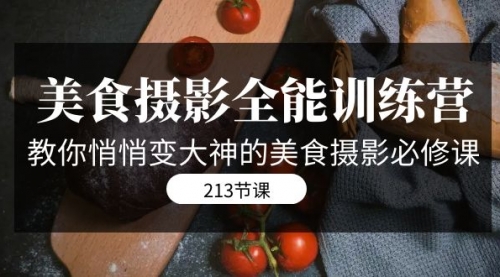 【副业项目7634期】美食摄影-全能特训营，教你悄悄变大神的美食摄影必修课（8套课程-213节）-易学副业