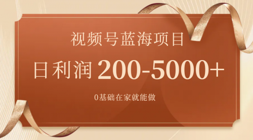 【副业项目7898期】视频号蓝海项目，0基础在家也能做，日入200-5000+【附266G资料】-易学副业