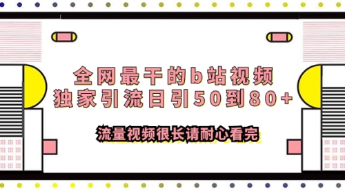 【副业项目8119期】全网最干的b站视频独家引流日引50到80+-易学副业