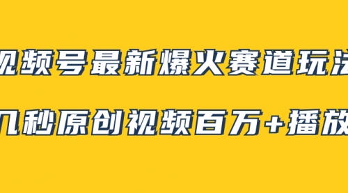 【副业项目8174期】视频号最新爆火赛道玩法，几秒视频可达百万播放，小白即可操作（附素材）-易学副业