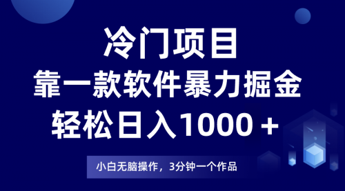 【副业项目8219期】冷门项目靠一款软件，暴力掘金日入1000＋，小白轻松上手-易学副业