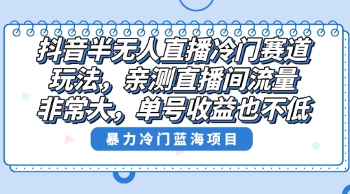 【副业8732期】抖音半无人直播冷门赛道玩法，直播间流量非常大，单号收益也不低！-易学副业