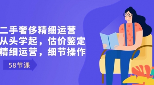 【副业8849期】二手奢侈精细运营从头学起，估价鉴定，精细运营，细节操作（58节）-易学副业