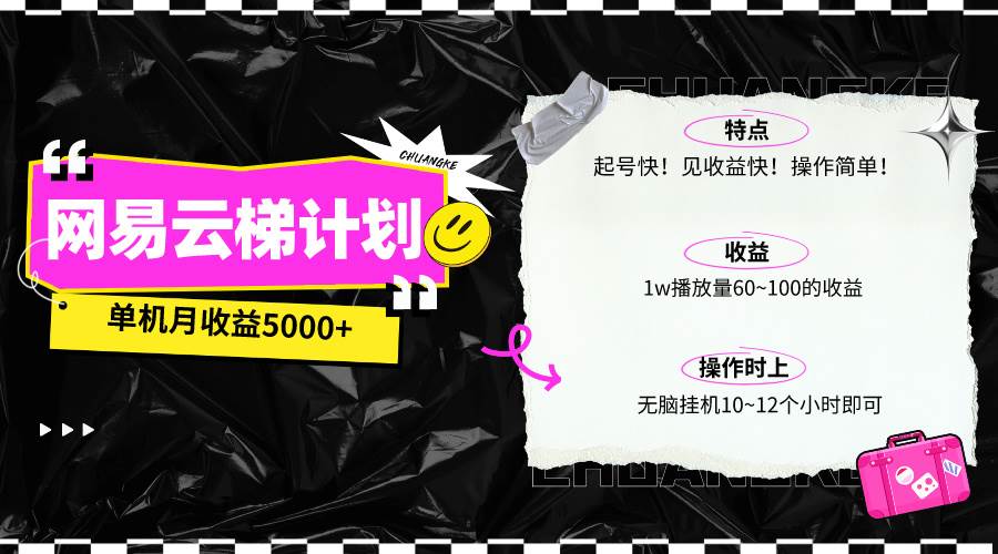 最新网易云梯计划网页版，单机月收益5000+！可放大操作-易学副业