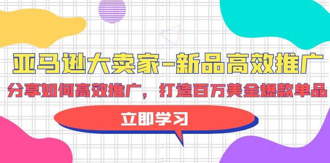 亚马逊 大卖家-新品高效推广，分享如何高效推广，打造百万美金爆款单品-易学副业