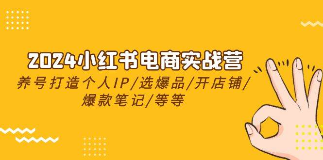 2024小红书电商实战营，养号打造IP/选爆品/开店铺/爆款笔记/等等（24节）-易学副业