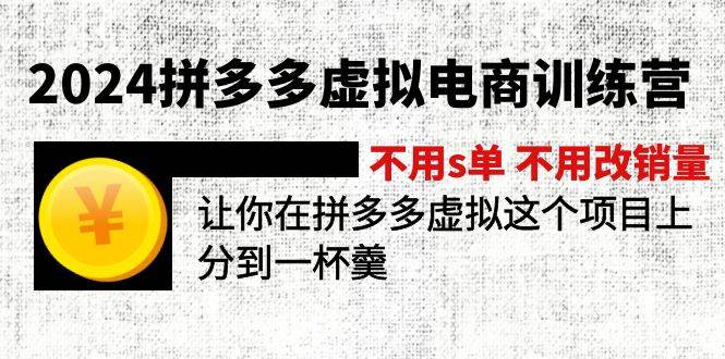 2024拼多多虚拟电商训练营 不s单 不改销量  做虚拟项目分一杯羹(更新10节)-易学副业